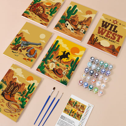 Cacti, Boots and Cowboy Sunsets mini paint by numbers – image 1