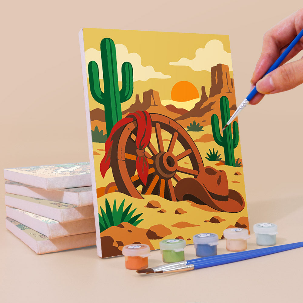 Cacti, Boots and Cowboy Sunsets mini paint by numbers – image 3