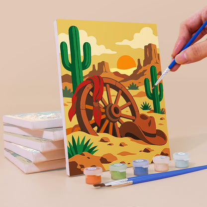 Cacti, Boots and Cowboy Sunsets mini paint by numbers – image 3