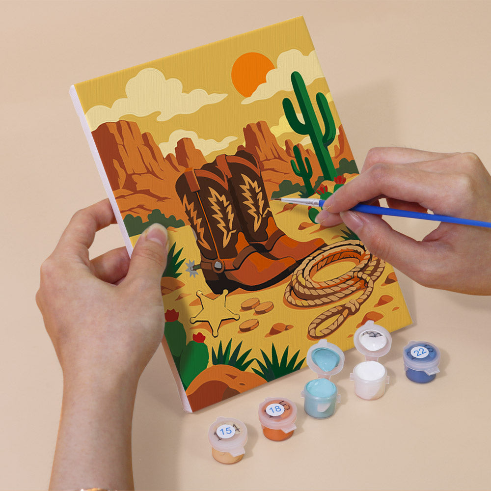Cacti, Boots and Cowboy Sunsets mini paint by numbers – image 5