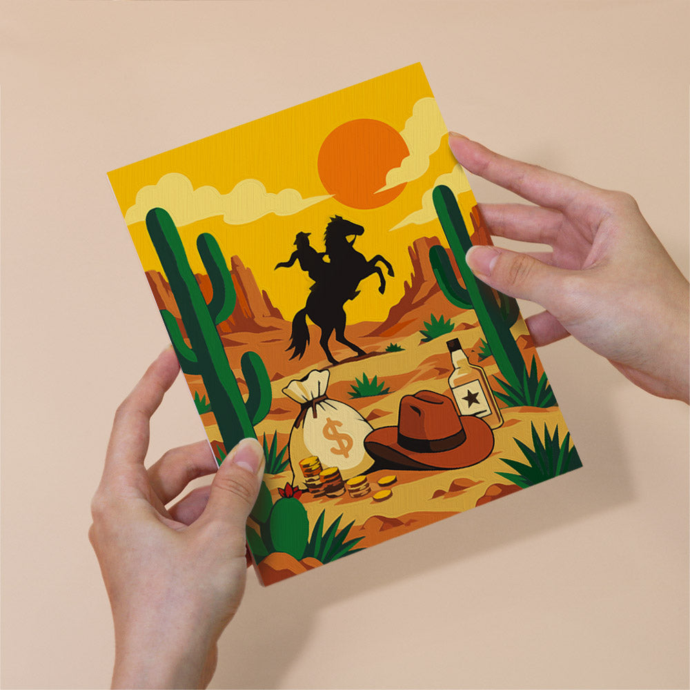 Cacti, Boots and Cowboy Sunsets mini paint by numbers – image 6