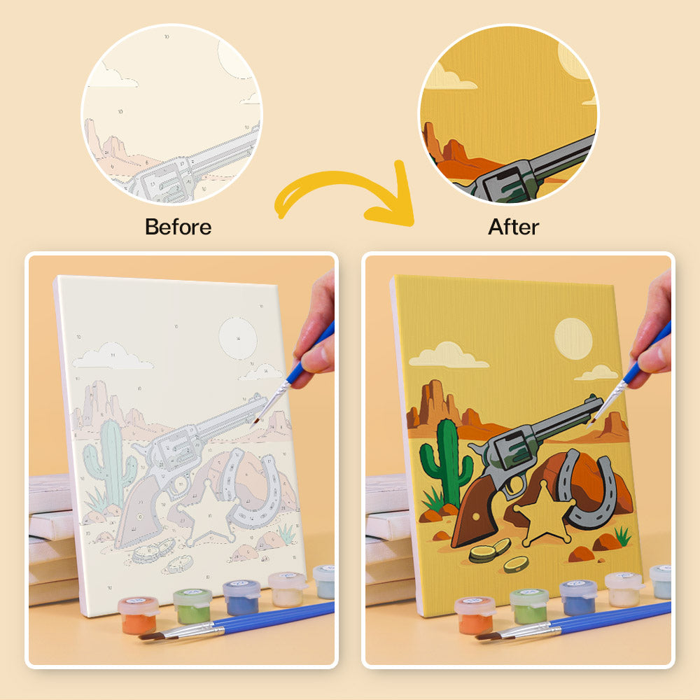 Cacti, Boots and Cowboy Sunsets mini paint by numbers – image 10