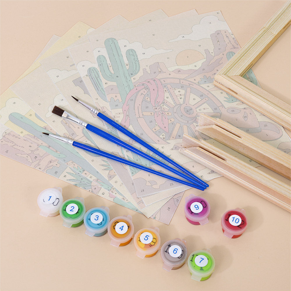 Cacti, Boots and Cowboy Sunsets mini paint by numbers – image 11