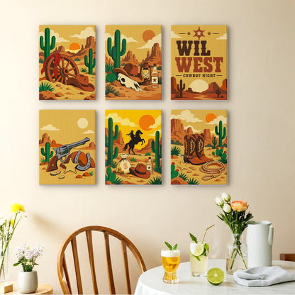 Cacti, Boots and Cowboy Sunsets mini paint by numbers – image 14
