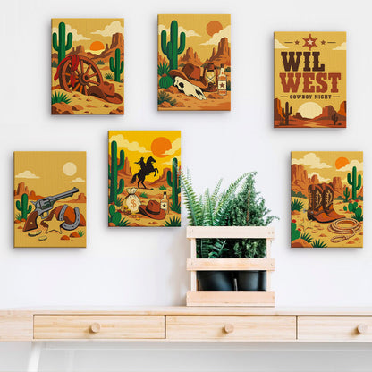 Cacti, Boots and Cowboy Sunsets mini paint by numbers – image 15