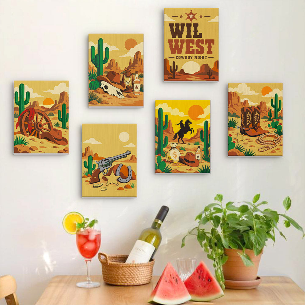 Cacti, Boots and Cowboy Sunsets mini paint by numbers – image 17
