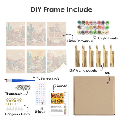 Cacti, Boots and Cowboy Sunsets mini paint by numbers – image 18