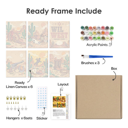 Cacti, Boots and Cowboy Sunsets mini paint by numbers – image 20