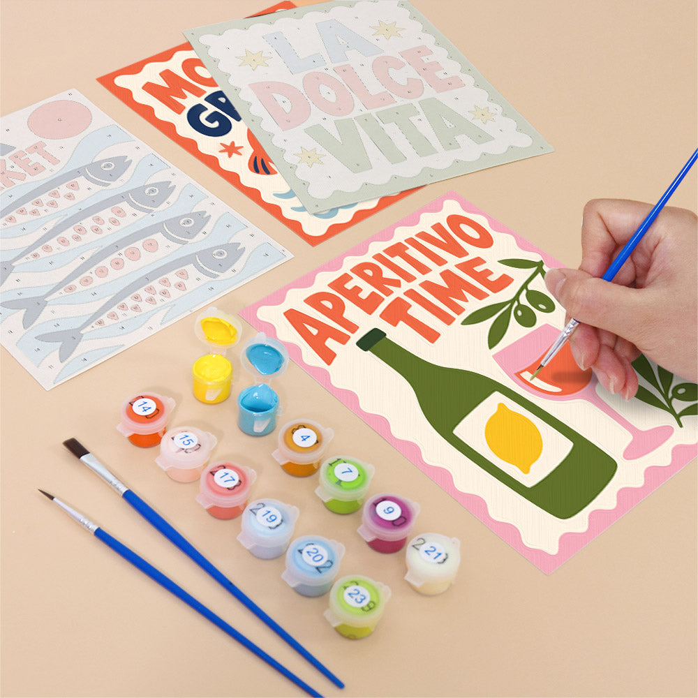 Italian Café Posters mini paint by numbers – image 12