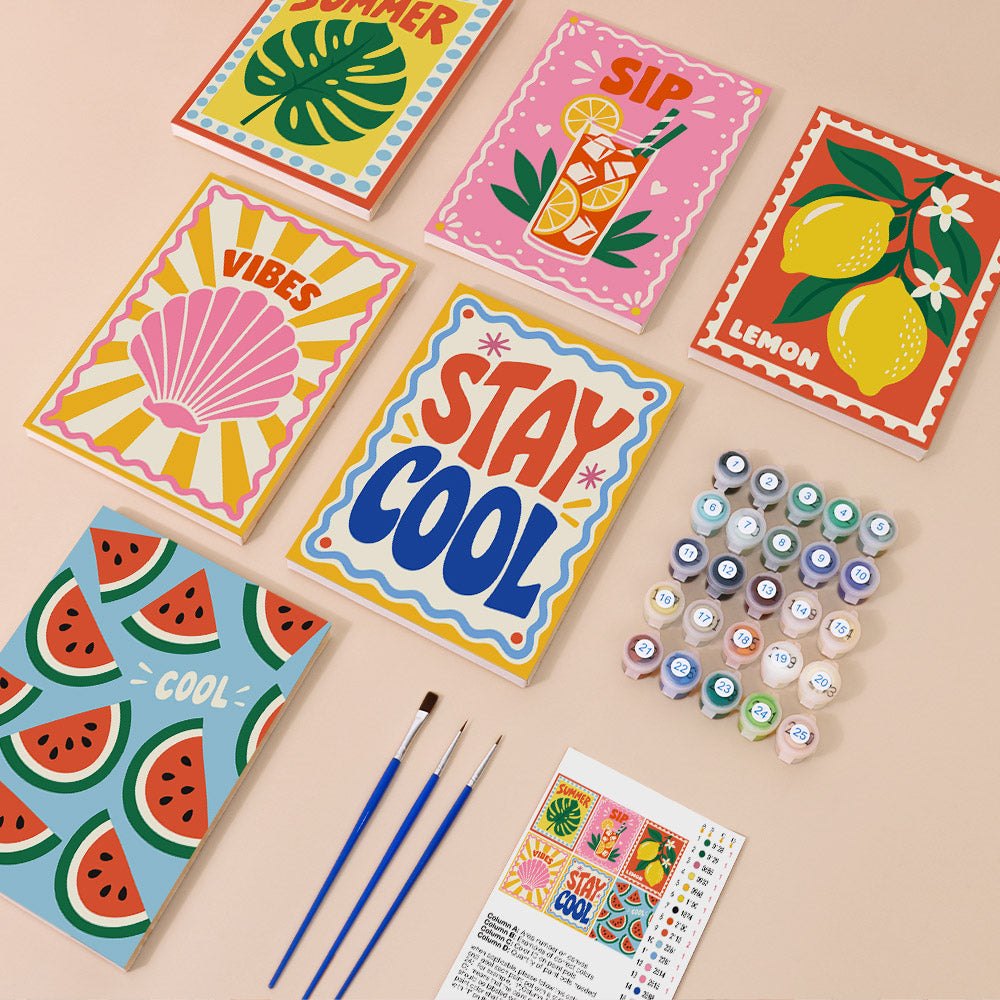 Retro Summer Sayings mini paint by numbers – image 1