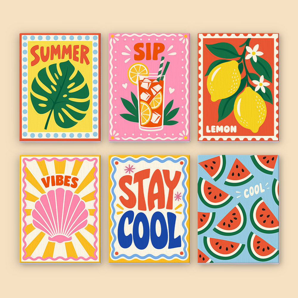 Retro Summer Sayings mini paint by numbers – image 8