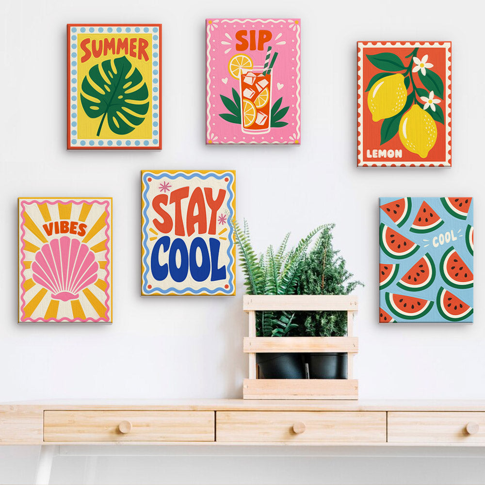 Retro Summer Sayings mini paint by numbers – image 15