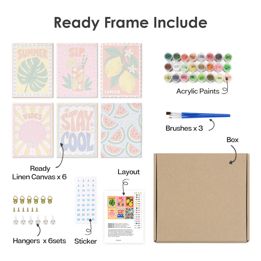 Retro Summer Sayings mini paint by numbers – image 20