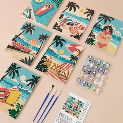 Vintage Beach Vacations mini paint by numbers – image 1