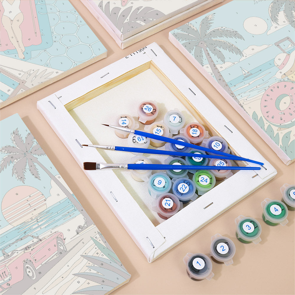 Vintage Beach Vacations mini paint by numbers – image 2