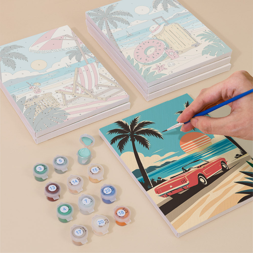 Vintage Beach Vacations mini paint by numbers – image 4