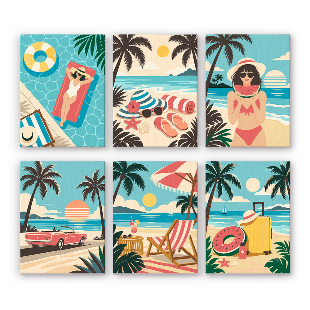 Vintage Beach Vacations mini paint by numbers – image 7