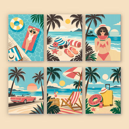 Vintage Beach Vacations mini paint by numbers – image 8