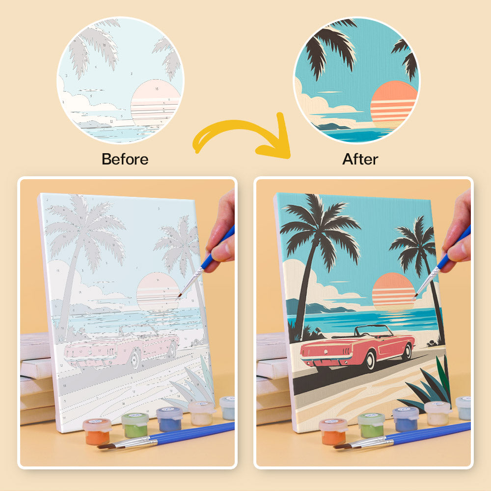 Vintage Beach Vacations mini paint by numbers – image 10