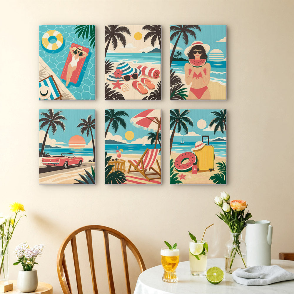 Vintage Beach Vacations mini paint by numbers – image 14