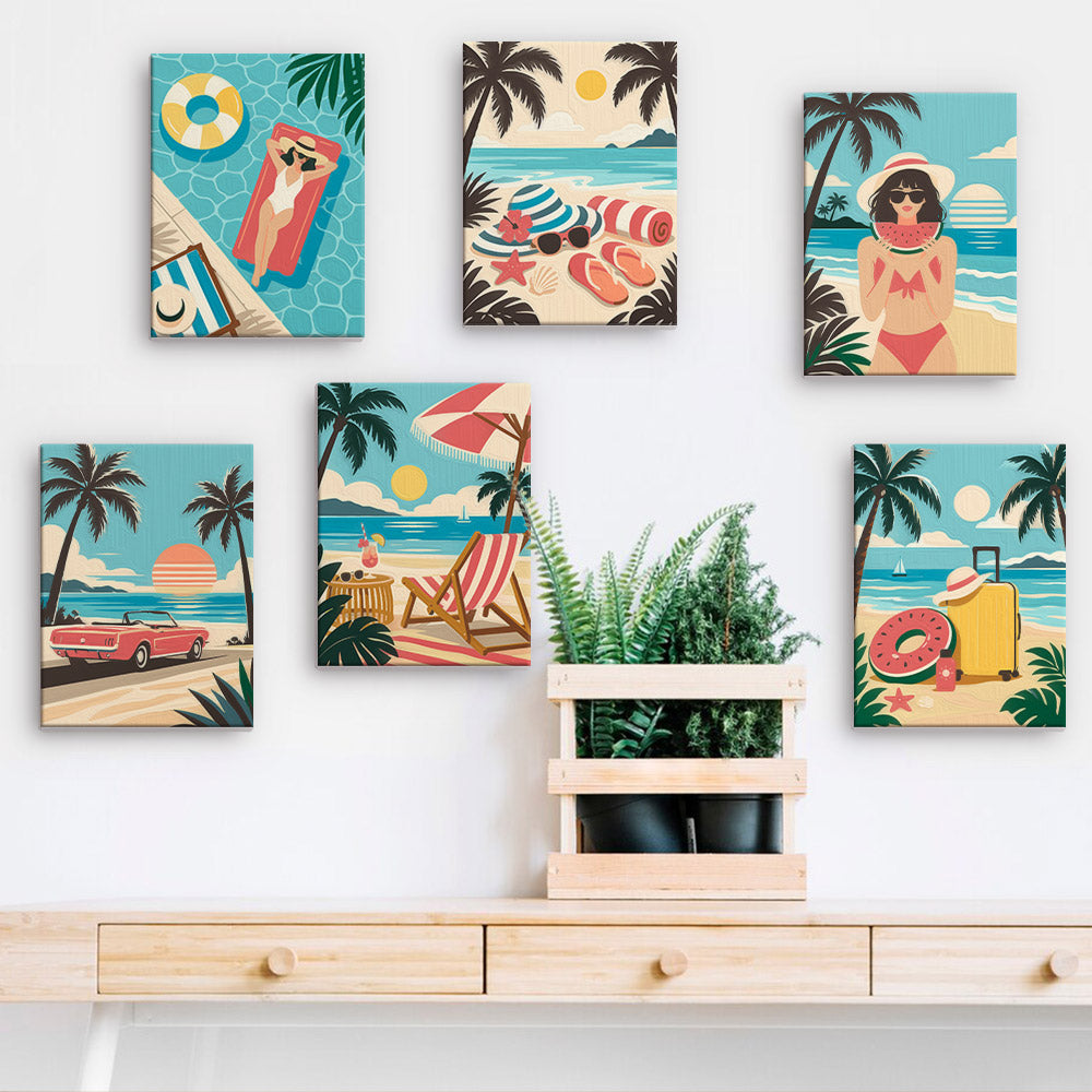 Vintage Beach Vacations mini paint by numbers – image 15