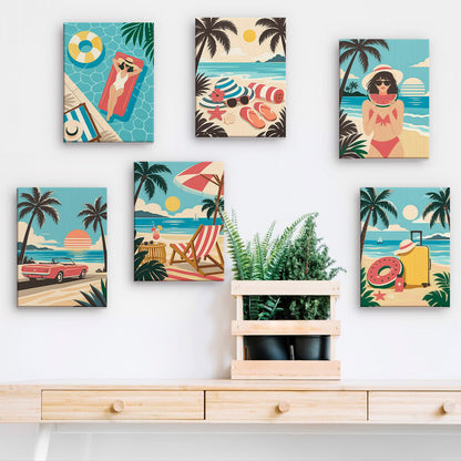 Vintage Beach Vacations mini paint by numbers – image 15