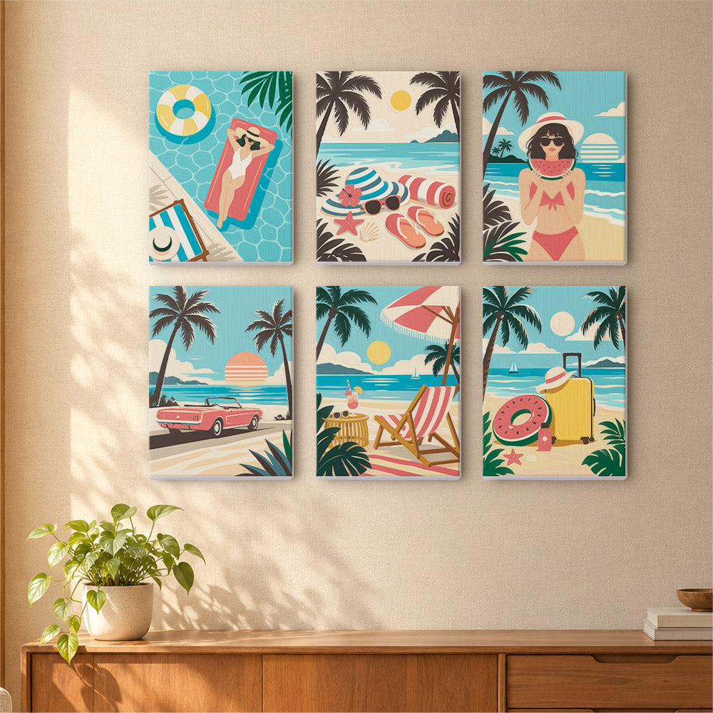 Vintage Beach Vacations mini paint by numbers – image 16
