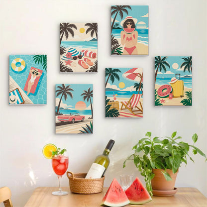 Vintage Beach Vacations mini paint by numbers – image 17