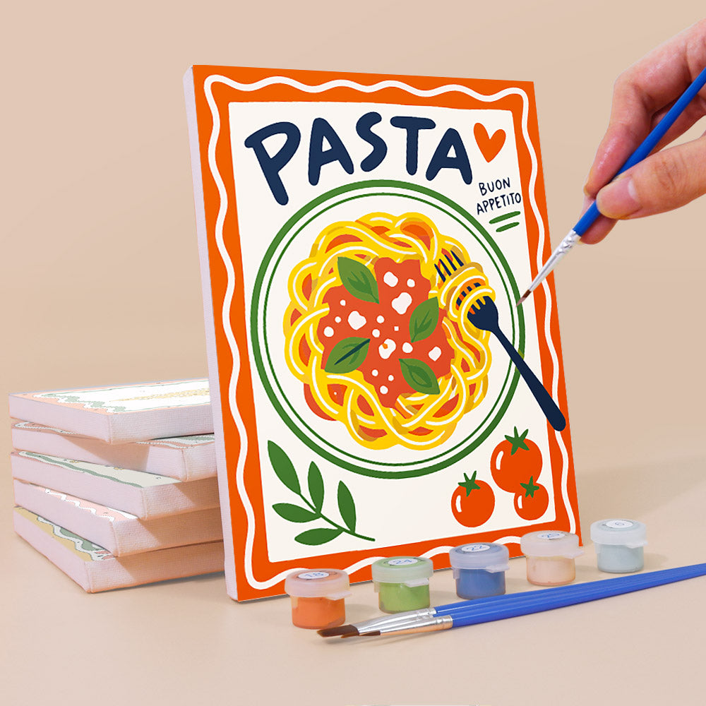 Pasta, Cannoli and Olive Oil mini paint by numbers – image 3