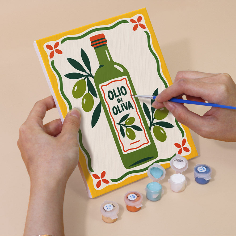 Pasta, Cannoli and Olive Oil mini paint by numbers – image 5