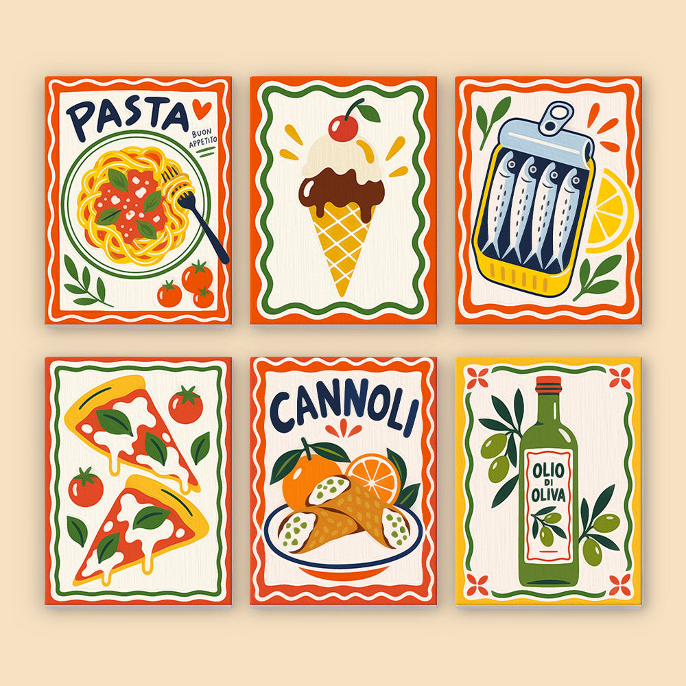 Pasta, Cannoli and Olive Oil mini paint by numbers – image 8
