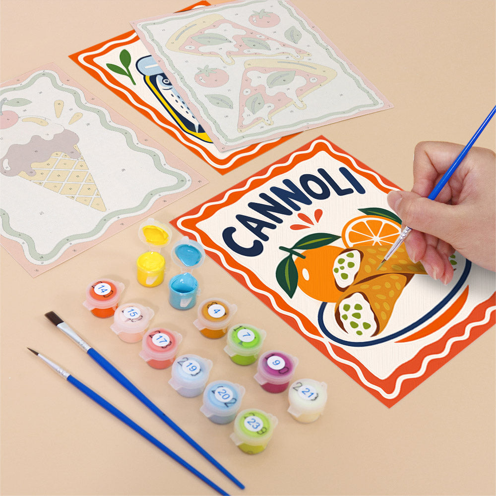 Pasta, Cannoli and Olive Oil mini paint by numbers – image 12