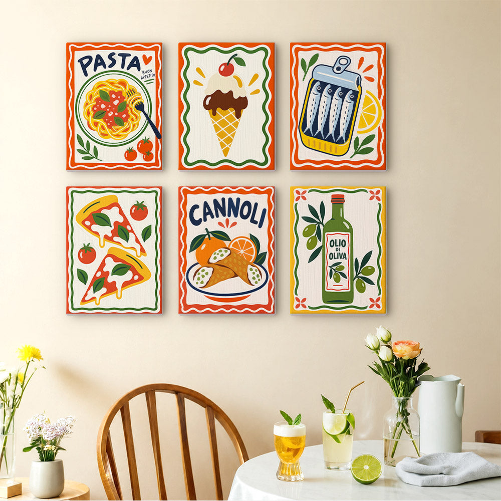 Pasta, Cannoli and Olive Oil mini paint by numbers – image 14