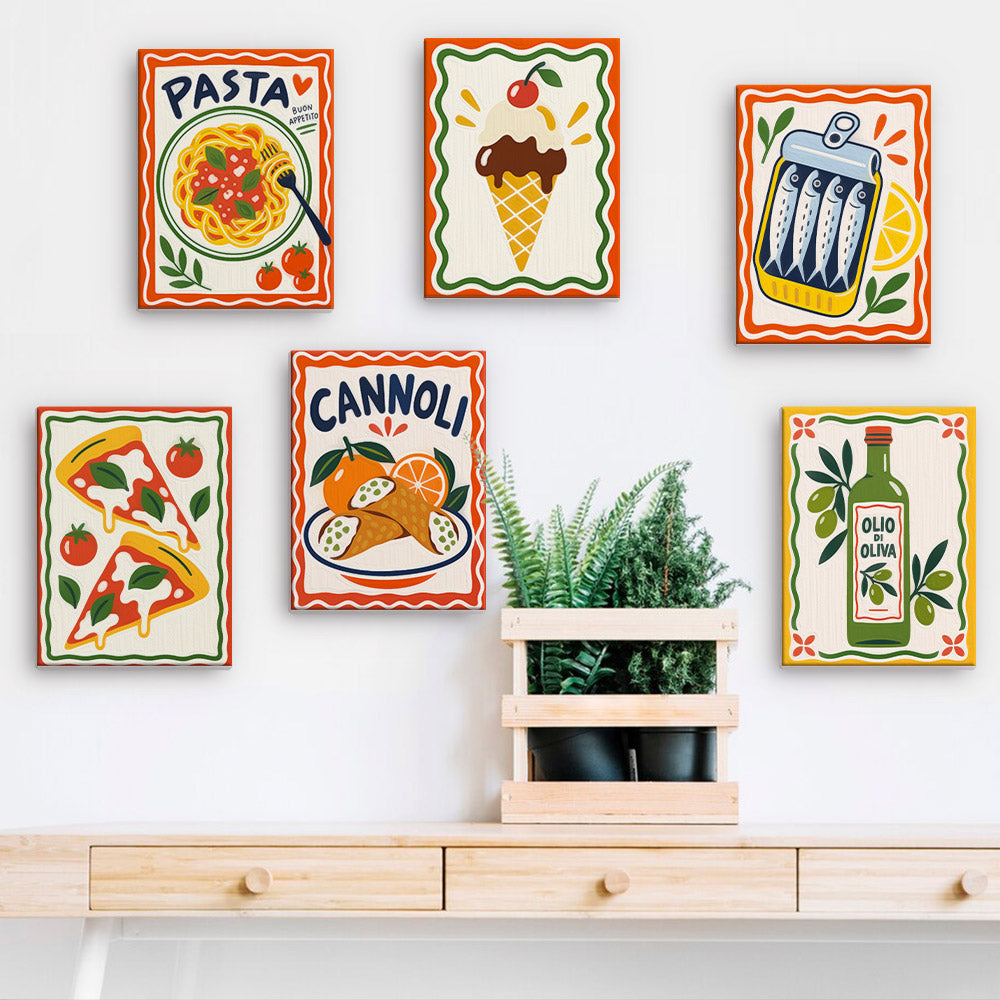 Pasta, Cannoli and Olive Oil mini paint by numbers – image 15
