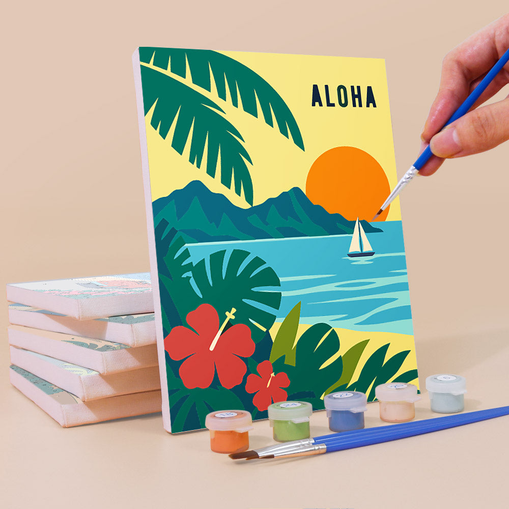 Retro Coastal Getaways mini paint by numbers – image 3
