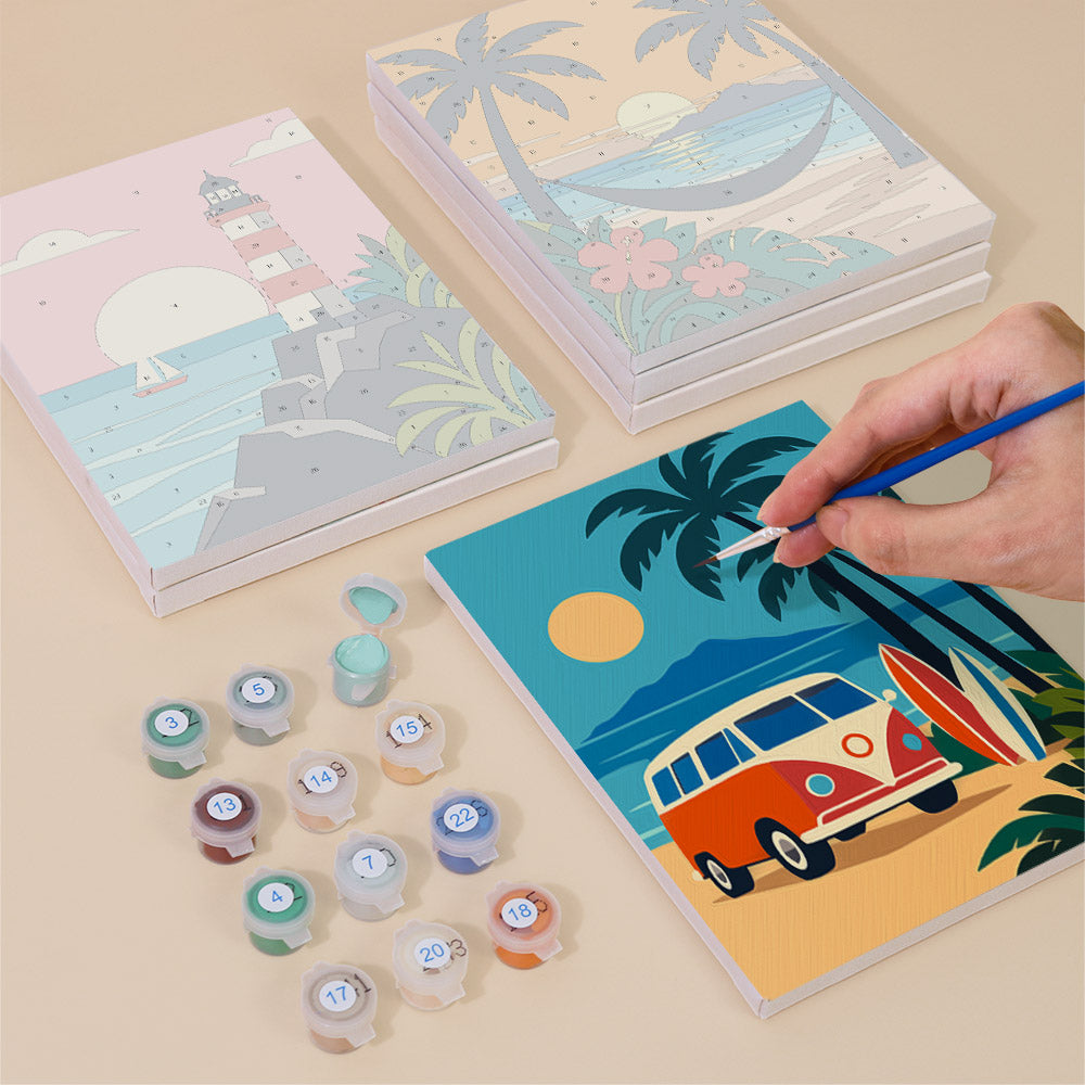 Retro Coastal Getaways mini paint by numbers – image 4