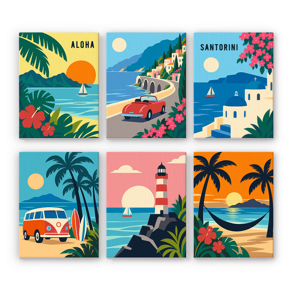 Retro Coastal Getaways mini paint by numbers – image 7