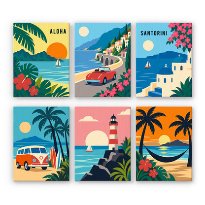 Retro Coastal Getaways mini paint by numbers – image 7