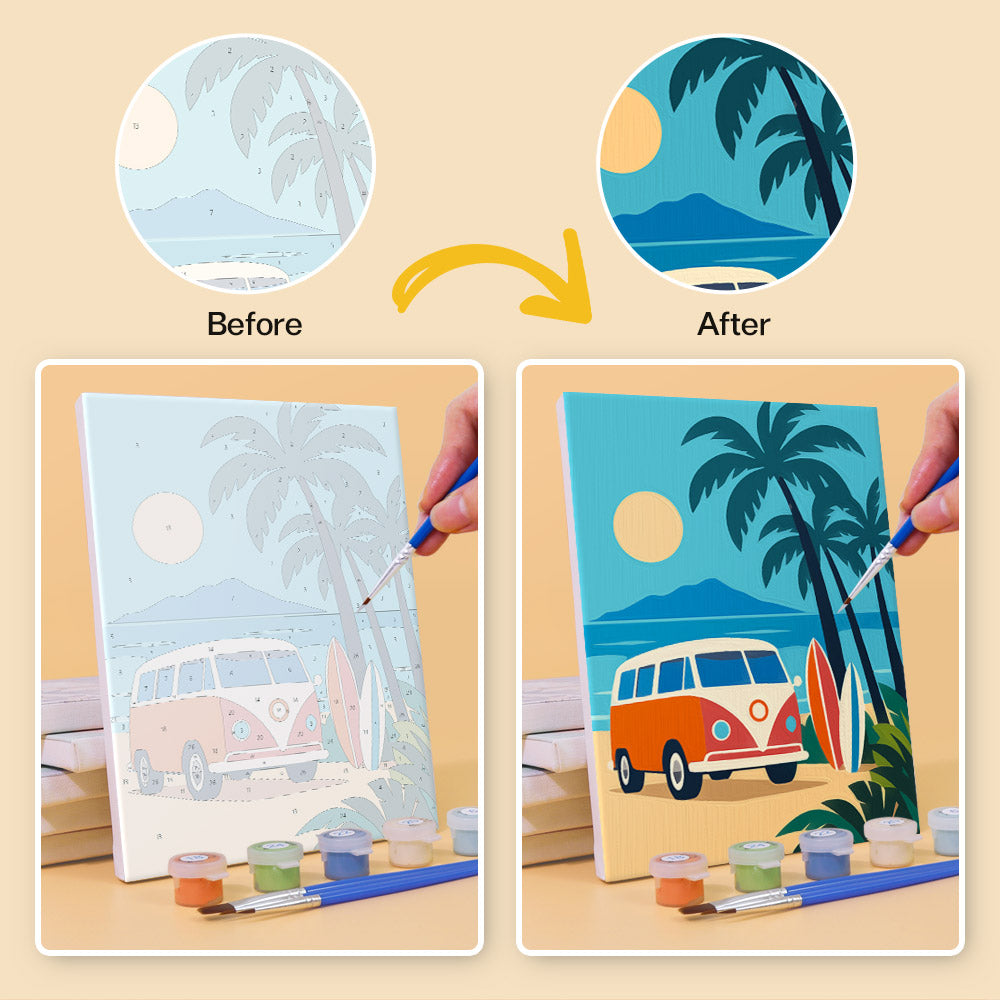 Retro Coastal Getaways mini paint by numbers – image 10