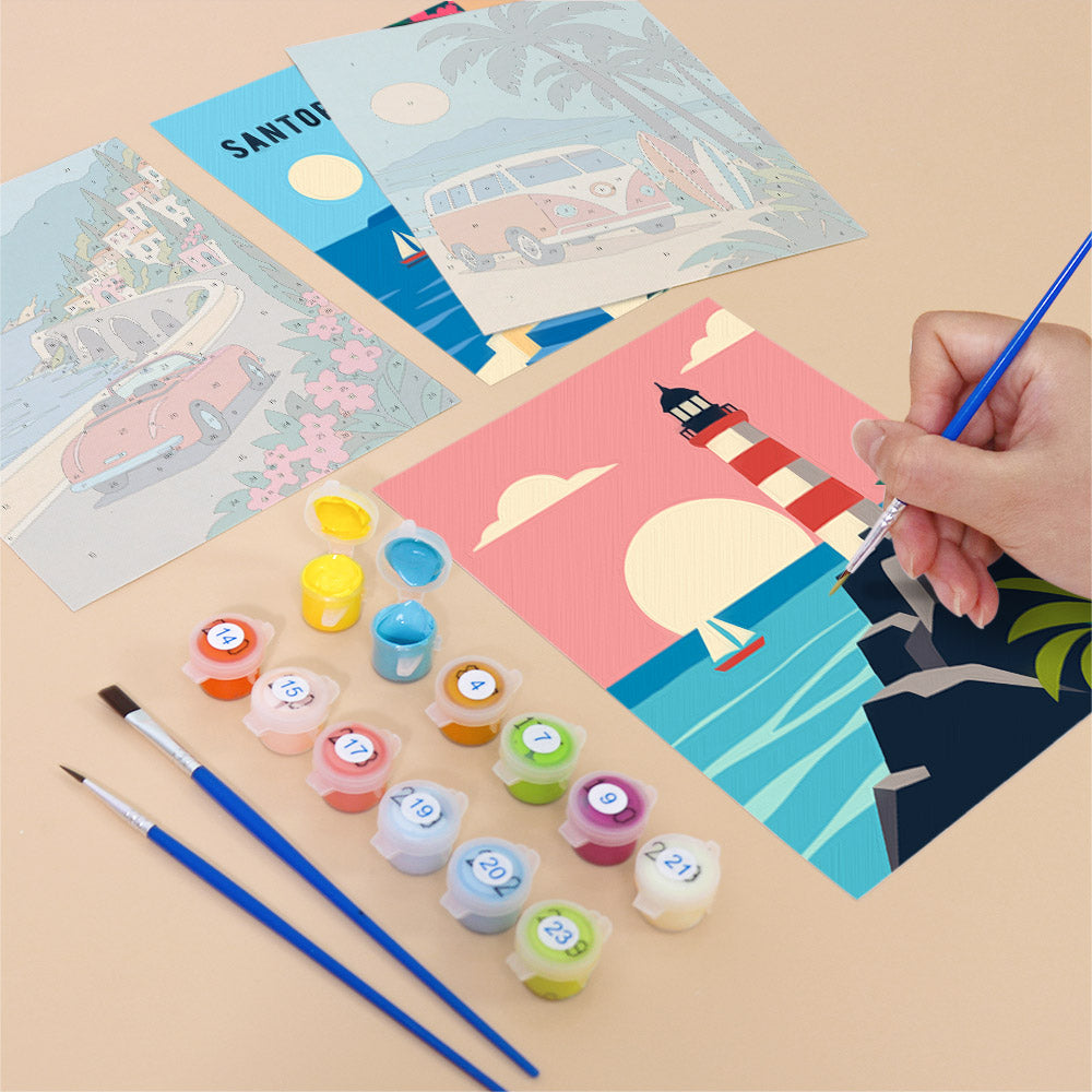 Retro Coastal Getaways mini paint by numbers – image 12