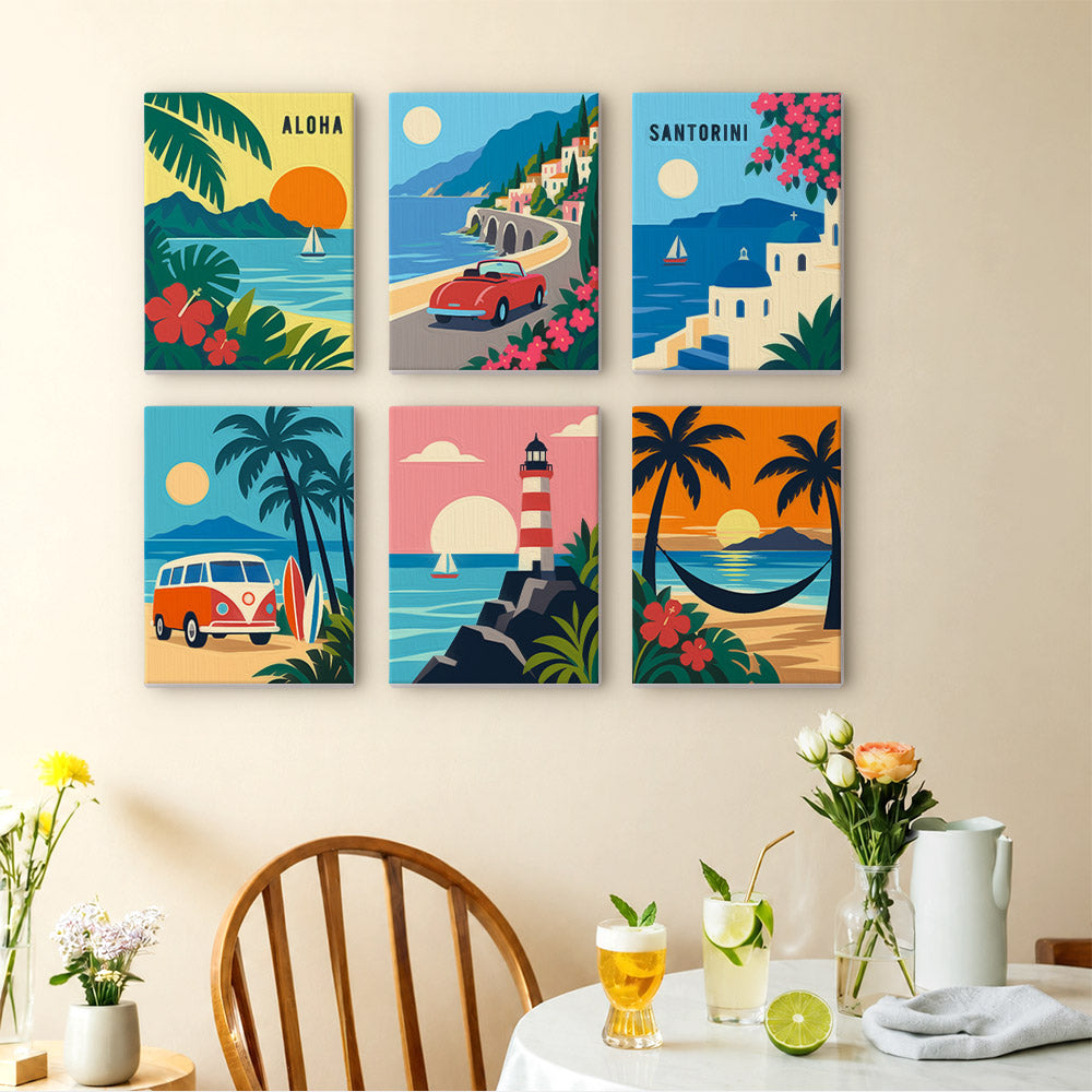 Retro Coastal Getaways mini paint by numbers – image 14