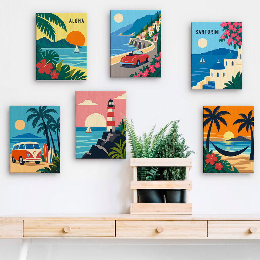 Retro Coastal Getaways mini paint by numbers – image 15