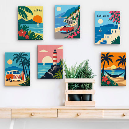 Retro Coastal Getaways mini paint by numbers – image 15