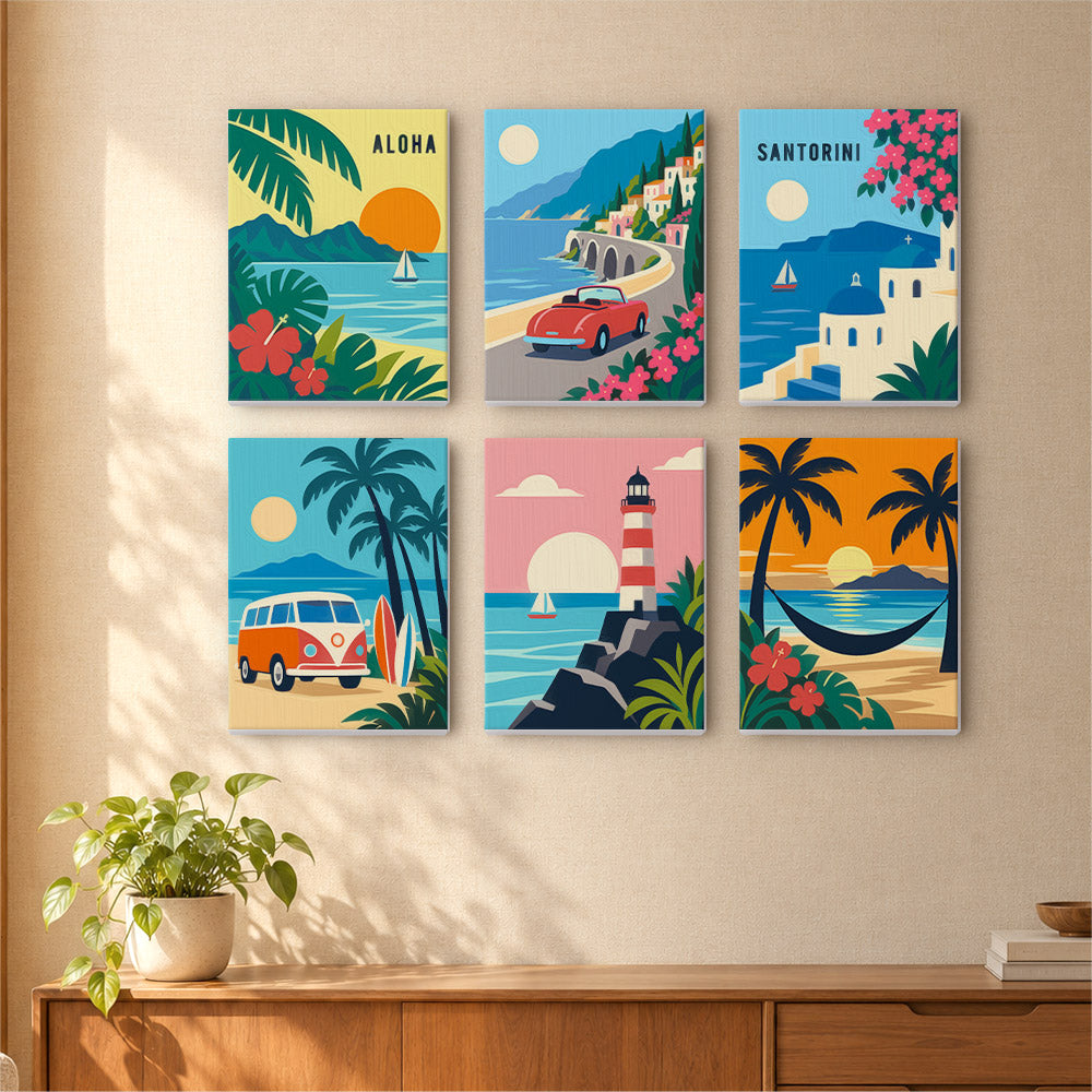Retro Coastal Getaways mini paint by numbers – image 16