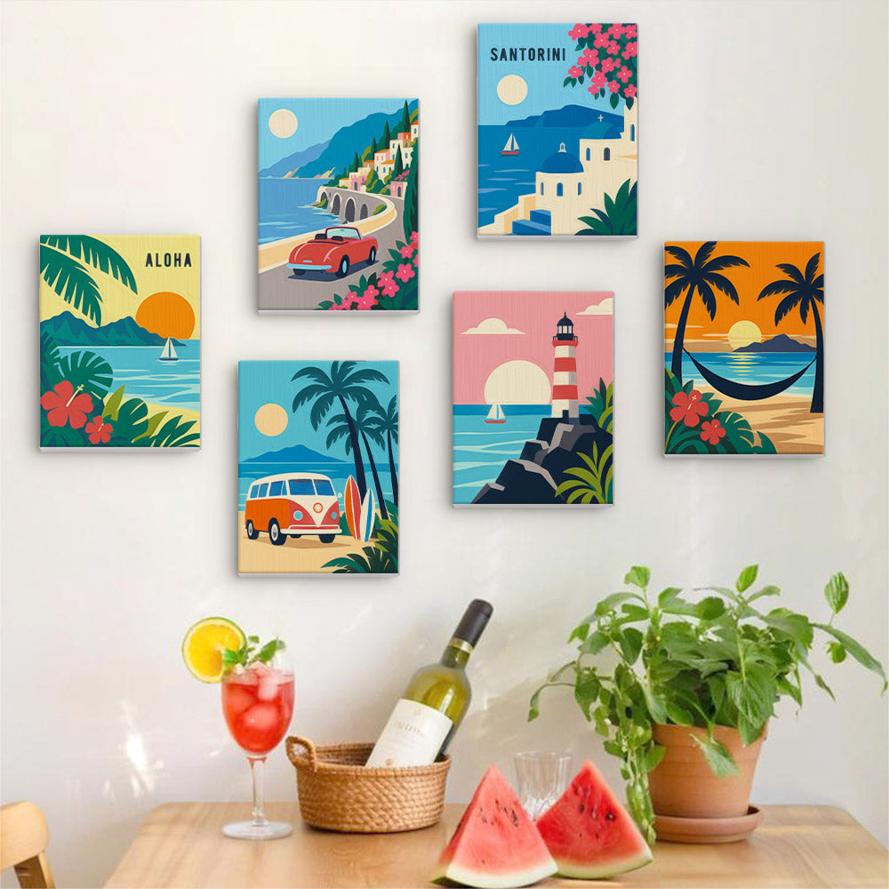 Retro Coastal Getaways mini paint by numbers – image 17
