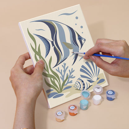 Serene Blue Beach Scenes mini paint by numbers – image 5