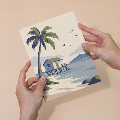 Serene Blue Beach Scenes mini paint by numbers – image 6