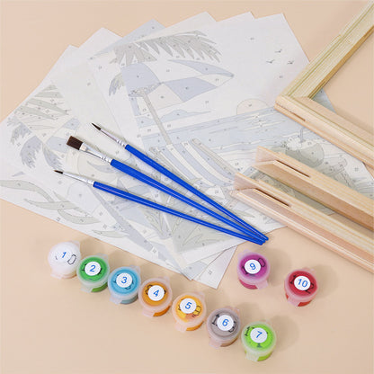Serene Blue Beach Scenes mini paint by numbers – image 11