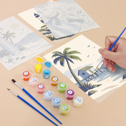 Serene Blue Beach Scenes mini paint by numbers – image 12