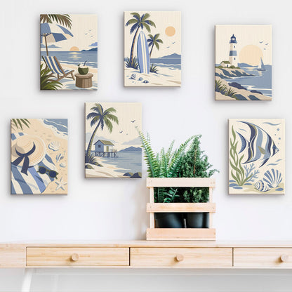 Serene Blue Beach Scenes mini paint by numbers – image 15